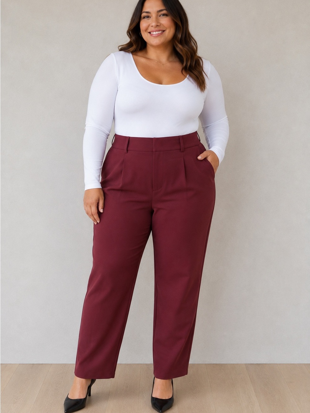 Halara Flex High Waisted Work Tapered Pants Biking Red, Size XL Petite